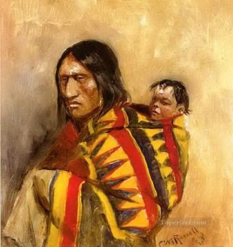 stone in moccasin woman 1890 Charles Marion Russell Oil Paintings